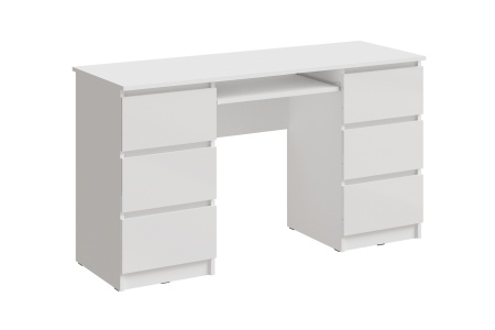 Стол письменный Челси 6 ящиков белый глянец / белый