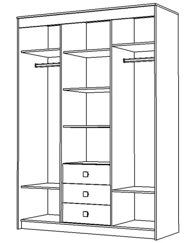 Шкаф-Купе Комби Венге/Дуб (Ш-1600 х Г-600 х В-2270 мм)