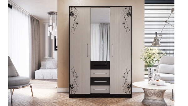 Спальный Гарнитур Элвис №1 Коричневый (Кровать+Тумбы Прикроватные-2шт+Шкаф)