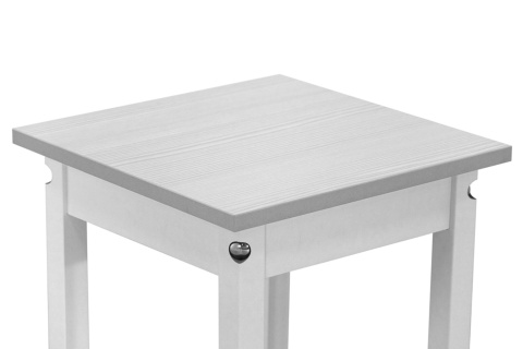 Табурет на прямых ножках белый / сосна белая