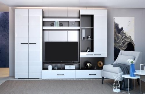 Гостиная Ницца-1 ( Ш-2800 мм x В-2000 мм x Г-466 мм)/Разные Цвета