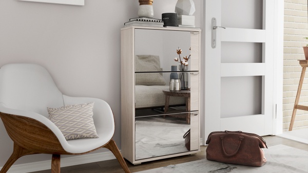 Тумба для Обуви Модерн тип 8 Ясень Шимо (Ш-600 мм x В-1016 мм x Г-230 мм)