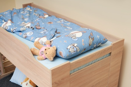 Двухъярусная кровать с диван-кроватью темно-серый / дуб сонома