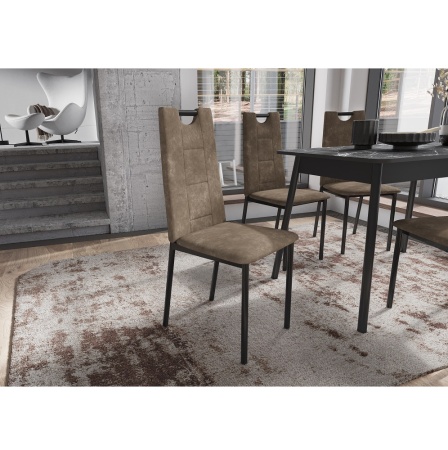 Комплект стульев Орлеан (4 шт), черный велюр коричневый