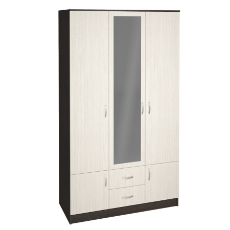 Шкаф Рига 3-х Створчатый с Зеркалом ШК-3/Разные Цвета (Ш-1200 х В-2120 х Г-520 мм)