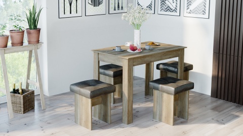 Обеденная группа «Мадрид» №2 Дуб Каньон светлый/ткань Richie Wenge